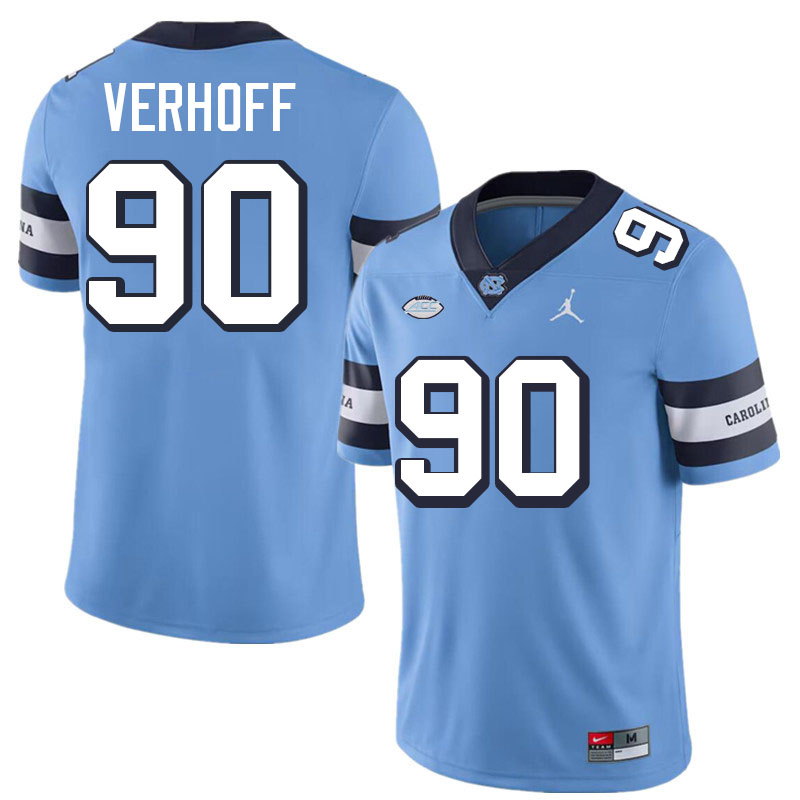 #90 Rece Verhoff North Carolina Tar Heels Jerseys,Apparels,Uniforms Stitched-Throwback Blue #90 Rece Verhoff North Carolina Tar Heels Jerseys,Apparels,Uniforms Stitched-Throwback Blue